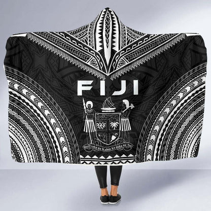 Fiji Polynesian Chief Hooded Blanket - Black Version