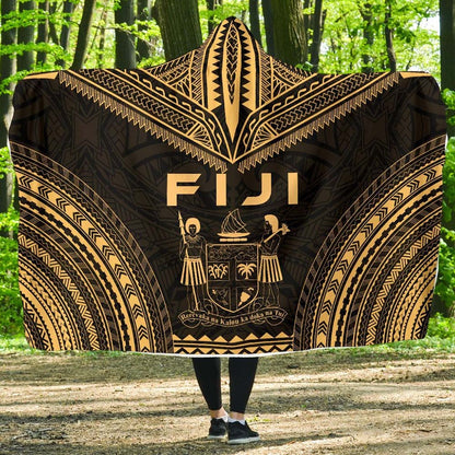 Fiji Polynesian Chief Hooded Blanket - Gold Version