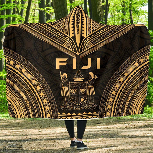 Fiji Polynesian Chief Hooded Blanket - Gold Version