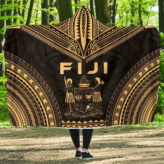 Fiji Polynesian Chief Hooded Blanket - Gold Version