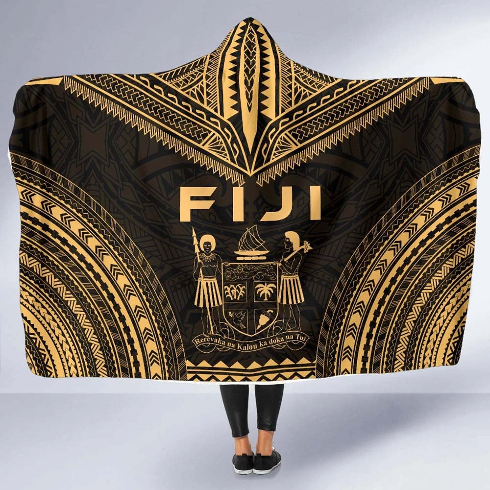 Fiji Polynesian Chief Hooded Blanket - Gold Version