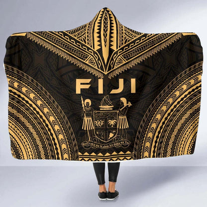 Fiji Polynesian Chief Hooded Blanket - Gold Version