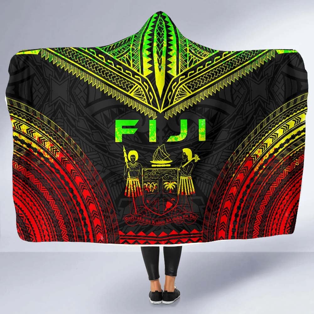 Fiji Polynesian Chief Hooded Blanket - Reggae Version