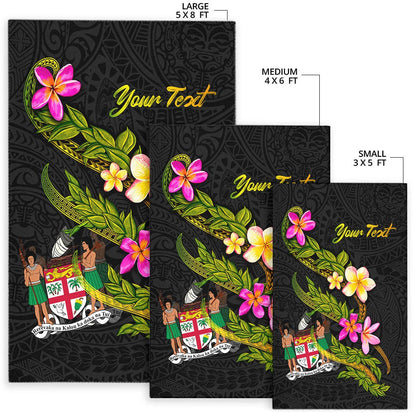Fiji Polynesian Custom Personalised Area Rug - Plumeria Tribal