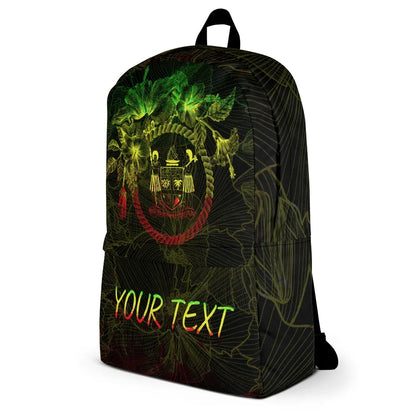 Fiji Polynesian Custom Personalised Backpack - Hibiscus Flower Frame Vintage Reggae