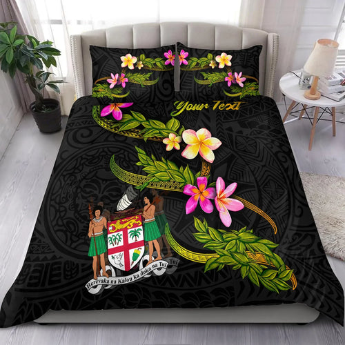 Fiji Polynesian Custom Personalised Bedding Set - Plumeria Tribal
