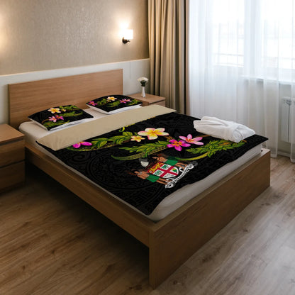 Fiji Polynesian Custom Personalised Bedding Set - Plumeria Tribal
