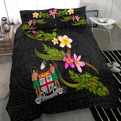 Fiji Polynesian Custom Personalised Bedding Set - Plumeria Tribal