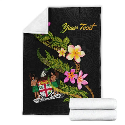 Fiji Polynesian Custom Personalised Blanket - Plumeria Tribal