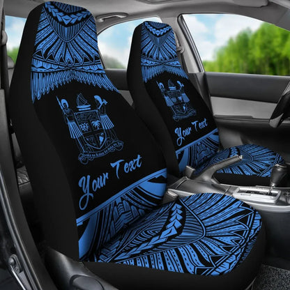 Fiji Polynesian Custom Personalised Car Seat Covers - Pride Blue Version