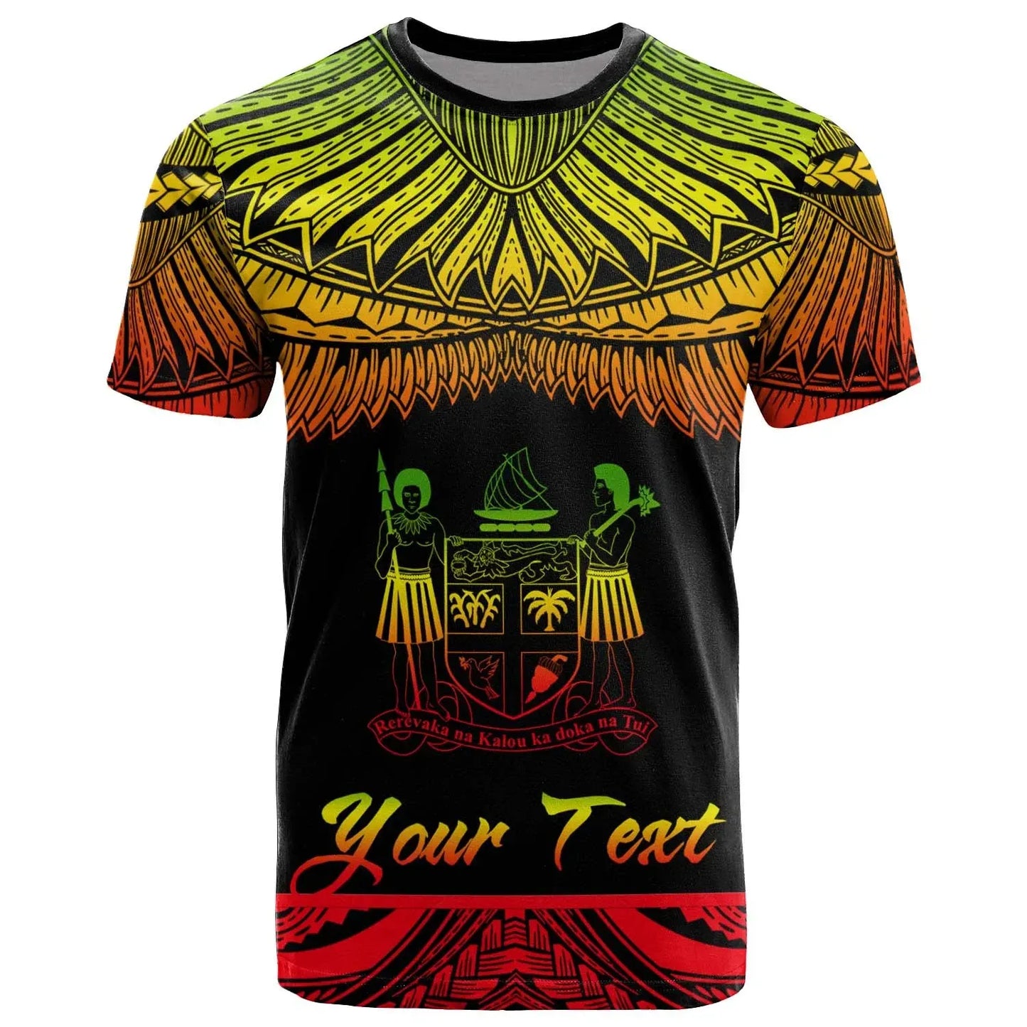 Fiji Polynesian Custom Personalised T-Shirt - Fiji Pride Reggae Version