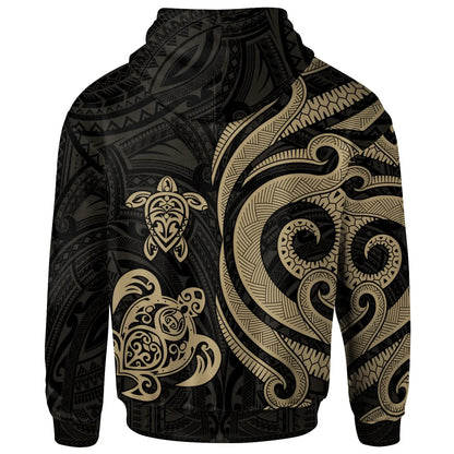 Fiji Polynesian Hoodie - Gold Tentacle Turtle Crest