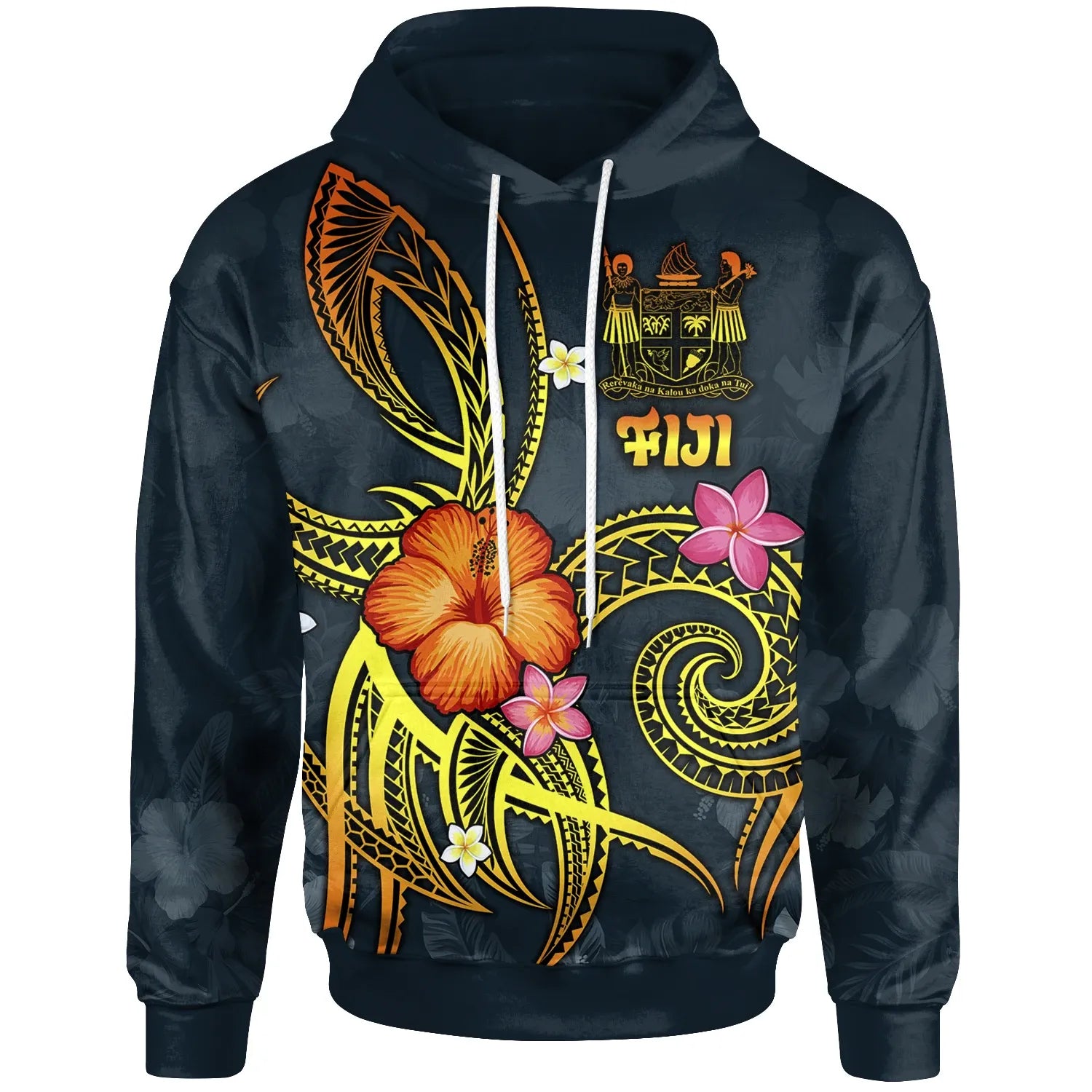Fiji Polynesian Hoodie - Legend of Fiji (Blue)