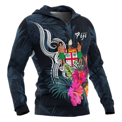 Fiji Polynesian Hoodie - Tropical Flower