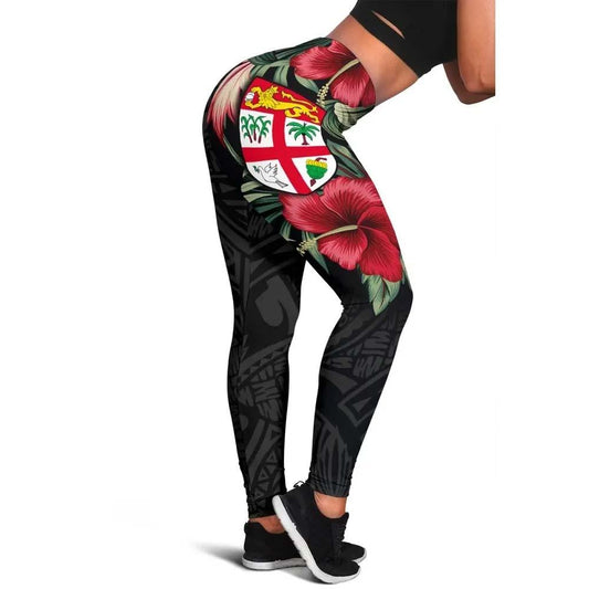 Fiji Polynesian Legging - Hibiscus Coat of Arms