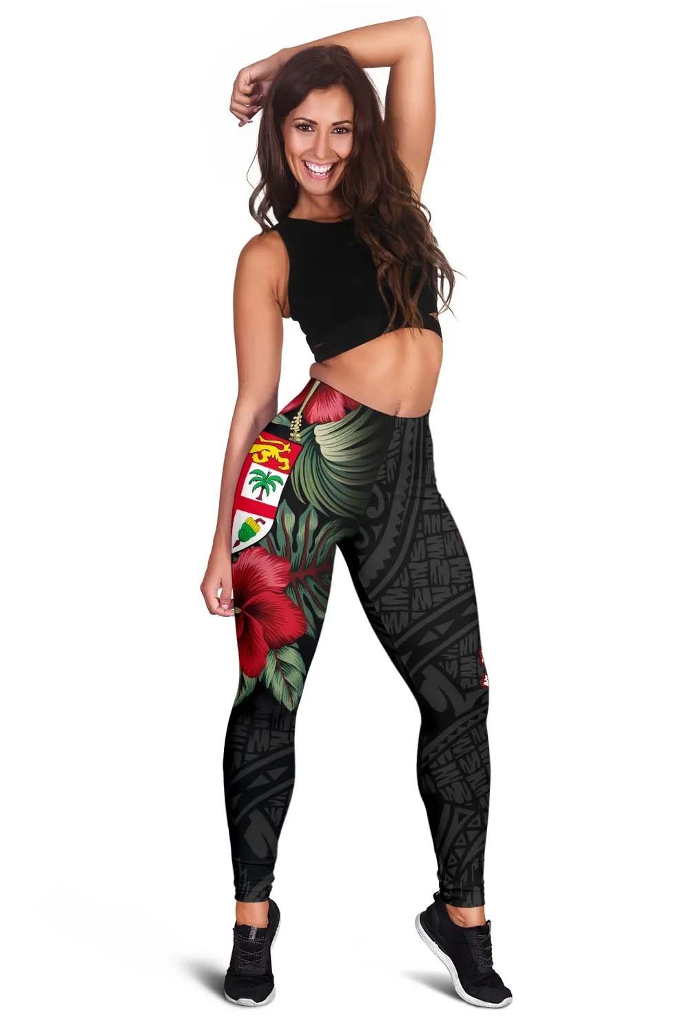 Fiji Polynesian Legging - Hibiscus Coat of Arms