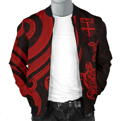 Fiji Polynesian Bomber Jacket - Red Tentacle Turtle