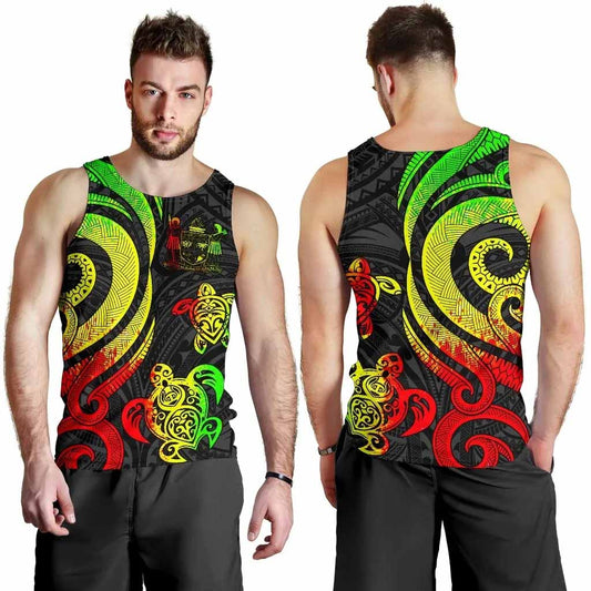 Fiji Polynesian Men Tank Top - Reggae Tentacle Turtle Crest