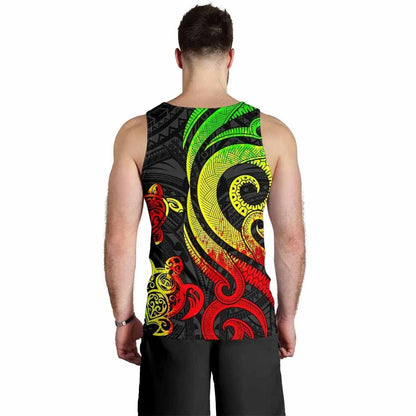 Fiji Polynesian Men Tank Top - Reggae Tentacle Turtle Crest