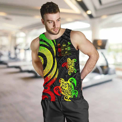 Fiji Polynesian Men Tank Top - Reggae Tentacle Turtle Crest