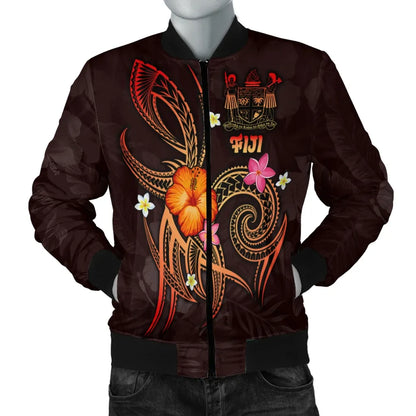 Fiji Polynesian Bomber Jacket - Legend of Fiji (Red)