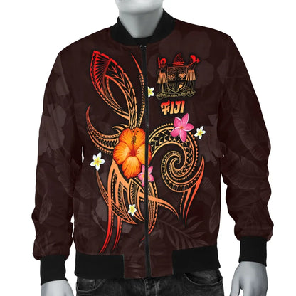 Fiji Polynesian Bomber Jacket - Legend of Fiji (Red)