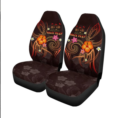 Fiji Polynesian Personalised Car Seat Covers - Legend of Fiji (Red)