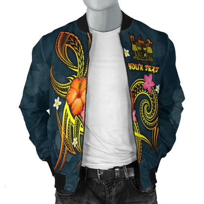 Fiji Polynesian Personalised Bomber Jacket - Legend of Fiji (Blue)