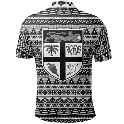 Fiji Polynesian Polo Shirt - Tapa Pattern Rugby Ball