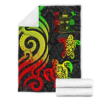 Fiji Polynesian Premium Blanket - Reggae Tentacle Turtle Crest