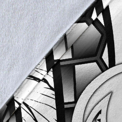 Fiji Polynesian Premium Blanket - Summer Plumeria (White)