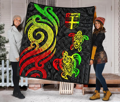 Fiji Polynesian Premium Quilt - Reggae Tentacle Turtle