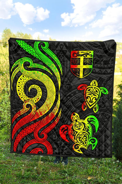Fiji Polynesian Premium Quilt - Reggae Tentacle Turtle