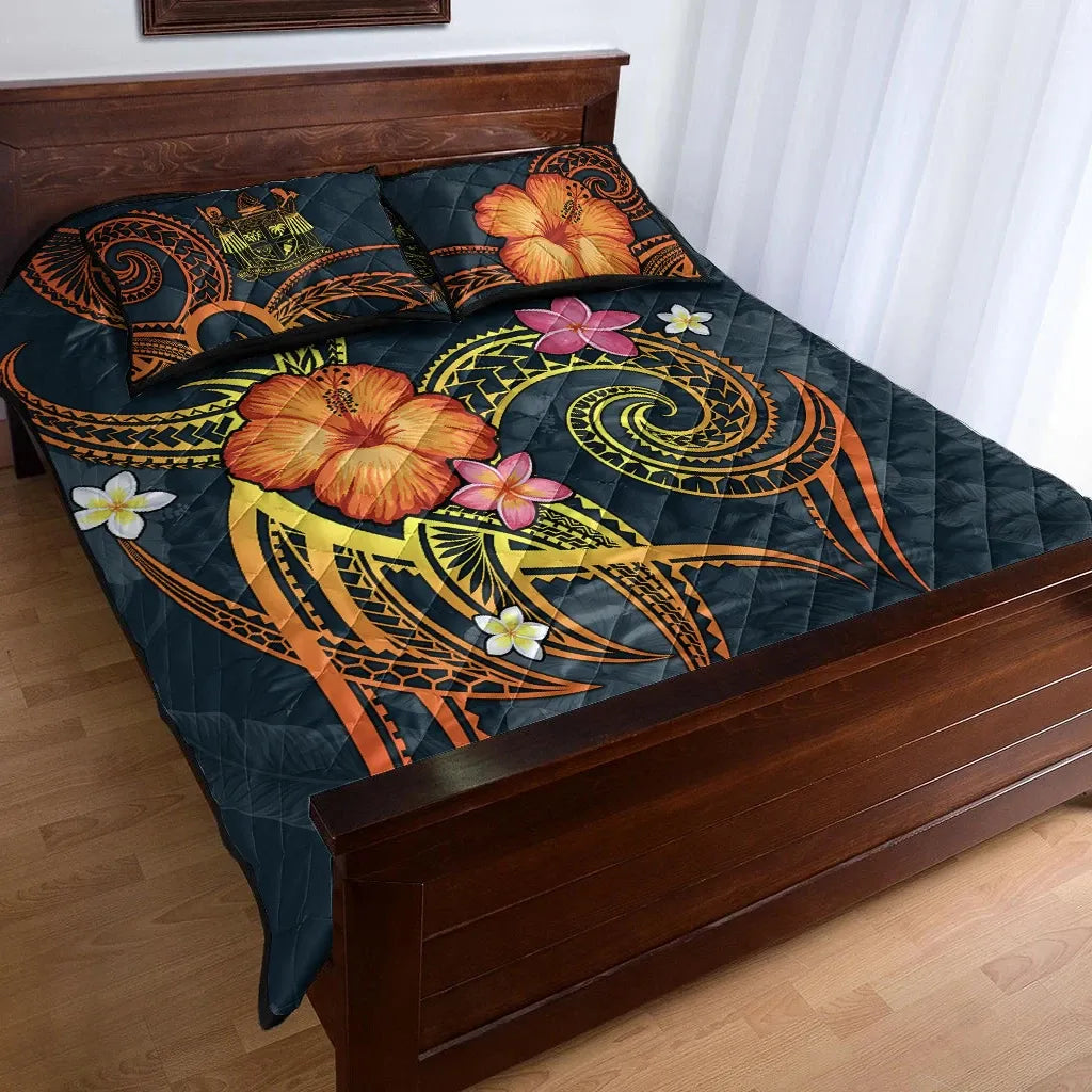 Fiji Polynesian Quilt Bed Set - Legend of Fiji (Blue)