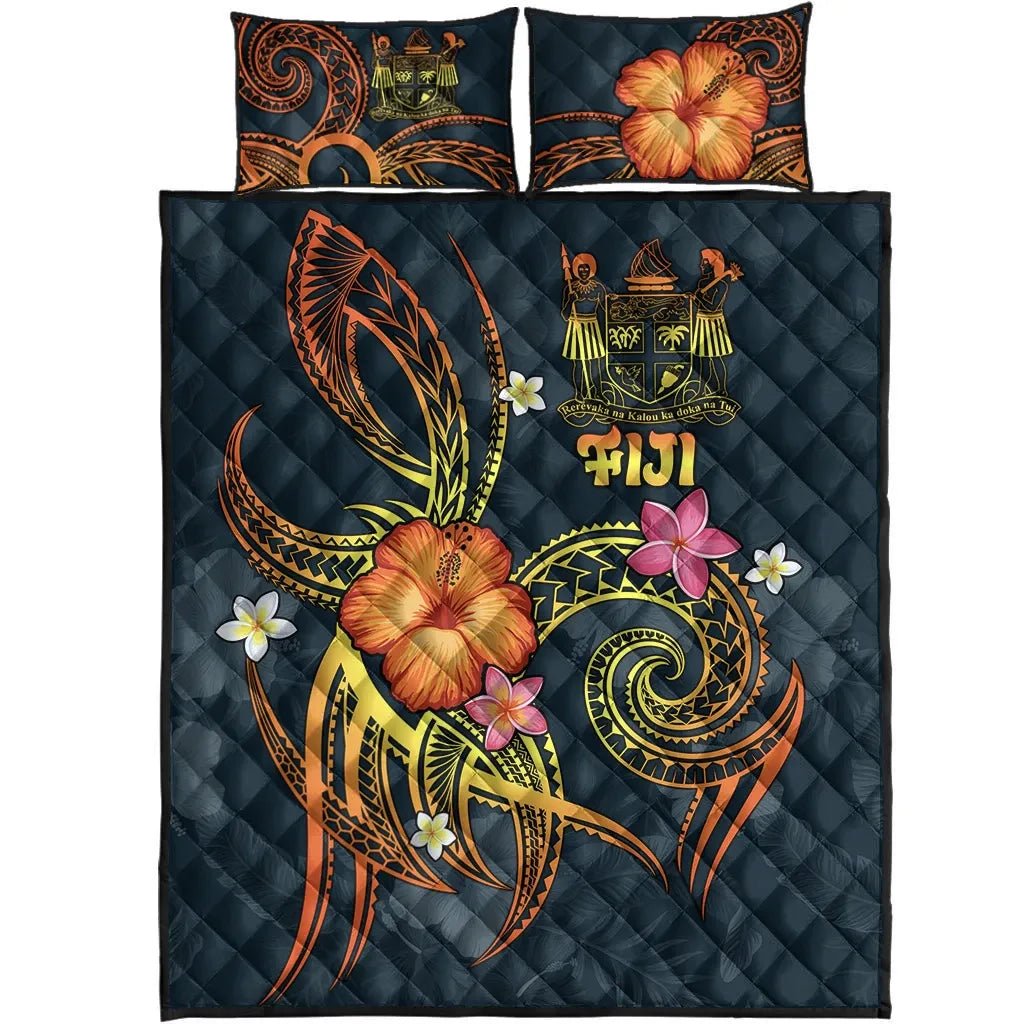 Fiji Polynesian Quilt Bed Set - Legend of Fiji (Blue)
