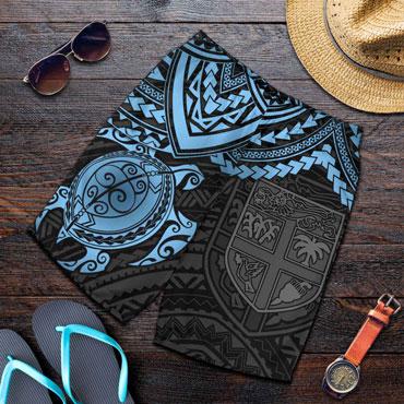 Fiji Polynesian Shorts (Men) - Blue Turtle