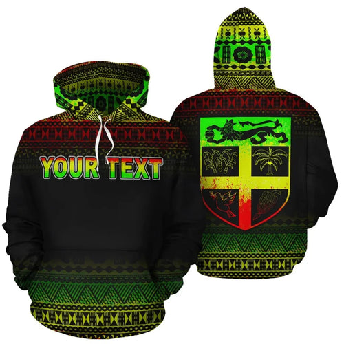 Fiji Polynesian Tapa Personalised Custom Hoodie - Reggae Frog