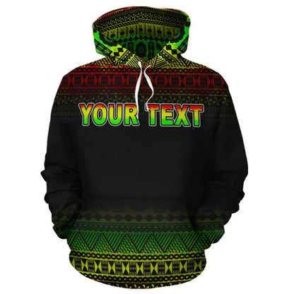 Fiji Polynesian Tapa Personalised Custom Hoodie - Reggae Frog