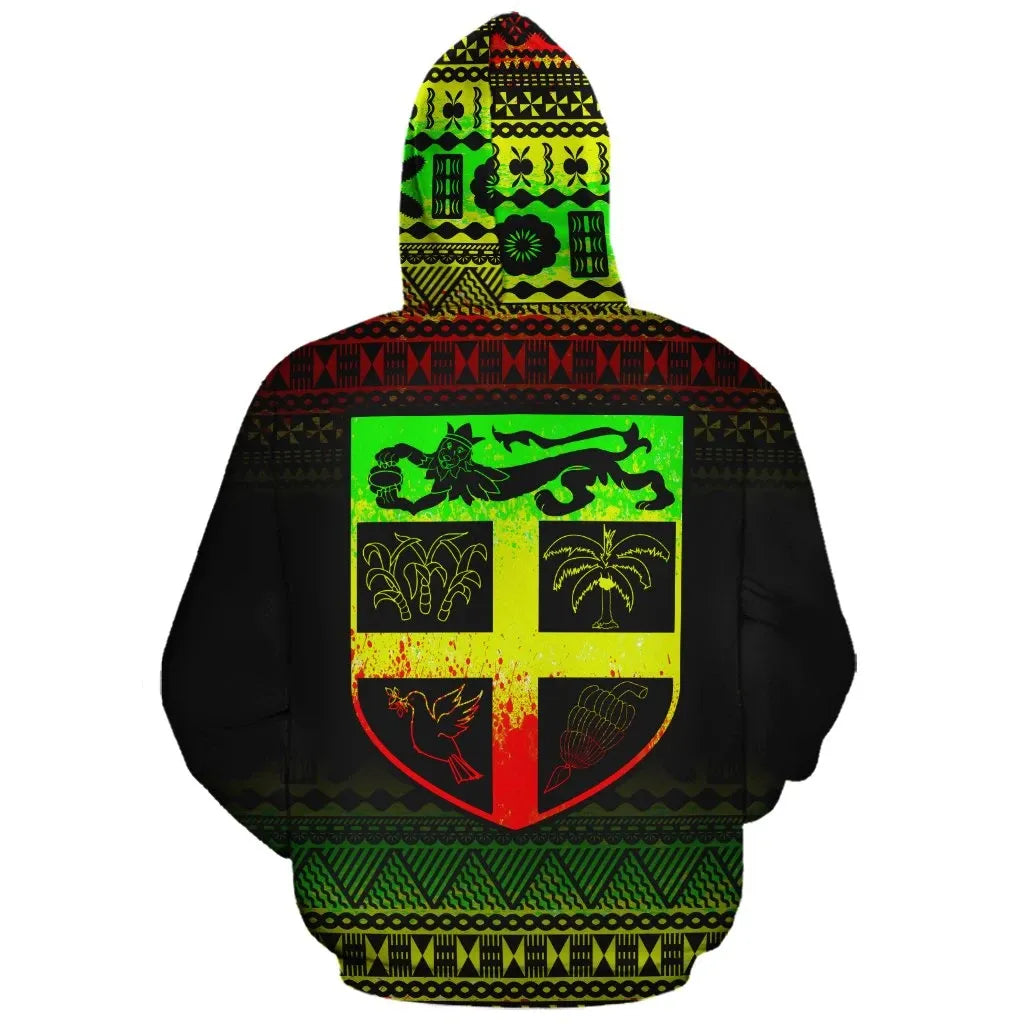 Fiji Polynesian Tapa Personalised Custom Hoodie - Reggae Frog