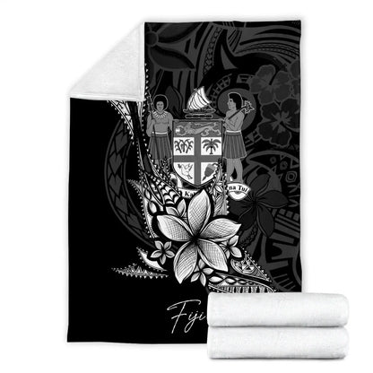 Fiji Premium Blanket - Fish With Plumeria Flowers Style