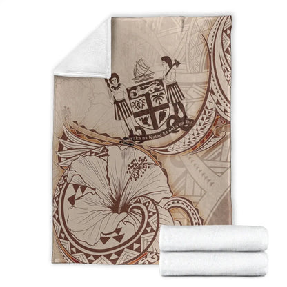 Fiji Premium Blanket - Hibiscus Flowers Vintage Style