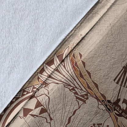 Fiji Premium Blanket - Hibiscus Flowers Vintage Style