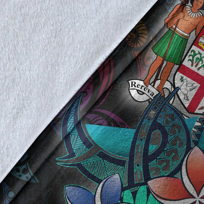 Fiji Premium Blanket - Plumeria Flowers Style