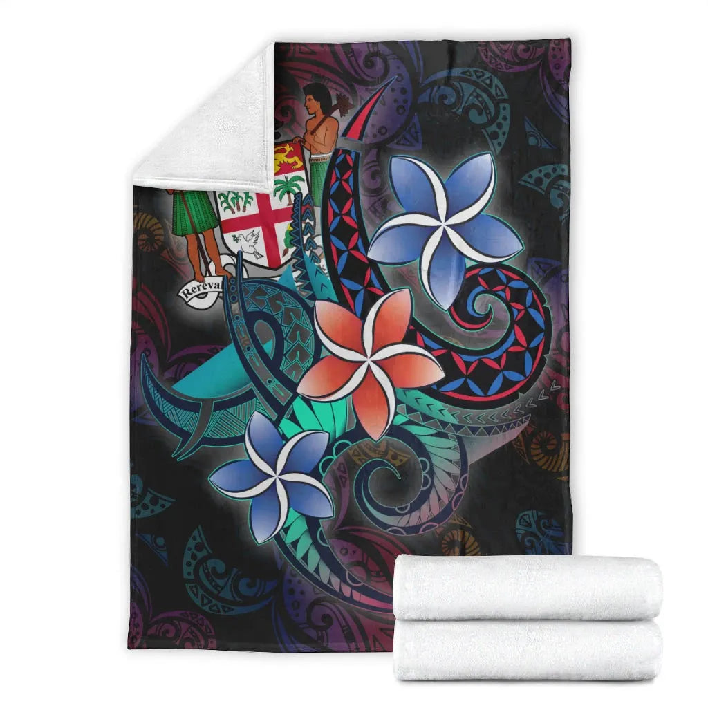 Fiji Premium Blanket - Plumeria Flowers Style