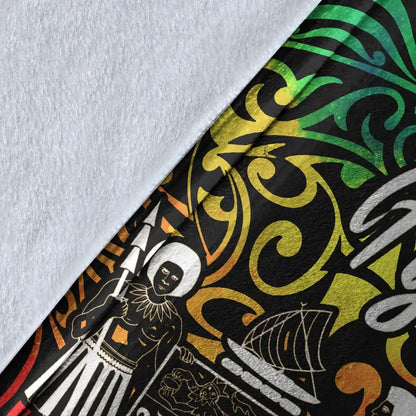 Fiji Premium Blanket - Rainbow Polynesian Pattern Crest