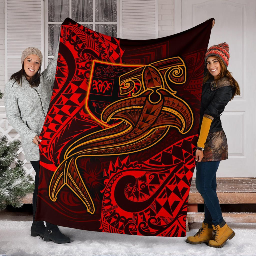 Fiji Premium Blanket  - Red Shark Polynesian Tattoo