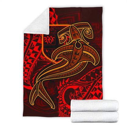 Fiji Premium Blanket  - Red Shark Polynesian Tattoo