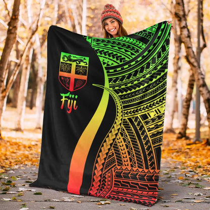 Fiji Premium Blanket - Reggae Polynesian Tentacle Tribal Pattern