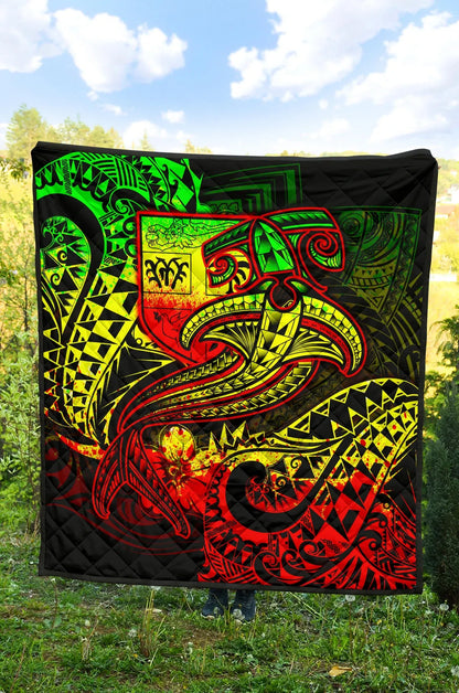 Fiji Premium Quilt - Reggae Shark Polynesian Tattoo