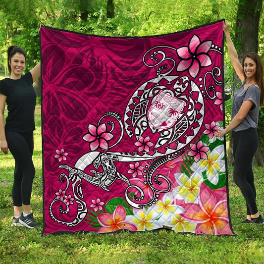 Fiji Premium Quilt  - Turtle Plumeria (Pink)